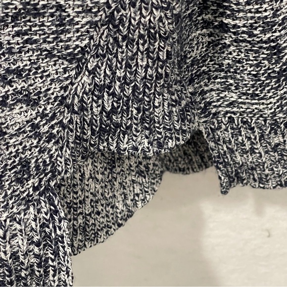 Madewell Mock Turtleneck Knit Long Sleeve Sweater Black White G0443 Size Medium - Picture 5 of 6